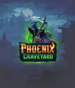 The eerie and atmospheric Phoenix Graveyard slot game interface by ELK Studios, featuring a mysterious graveyard setting. Displayed in this image is the slot's unique expanding reel feature, alongside its beautifully crafted symbols and gothic theme. It vividly depicts the game's mythological story of resurrection, appealing for those fascinated by mythology.