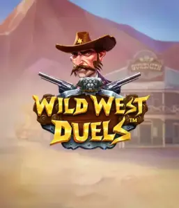  Immerse yourself in the wild world of "Wild West Duels" by Pragmatic Play, featuring a hardened gunslinger ready for a showdown. The image displays a stern cowboy with crossed pistols, framed by a desert backdrop. His intense eyes and authentic attire highlight the theme of the Old West. The game's title is clearly displayed in a striking font, enhancing the exciting theme. 