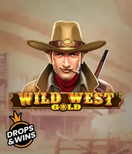  Meet the daring sheriff of "Wild West Gold," a captivating slot game by Pragmatic Play. The image shows a determined sheriff with a sheriff’s badge, framed by a dusty Old West town backdrop. The game's title is boldly featured in a classic font, accentuating the Wild West adventure theme. 